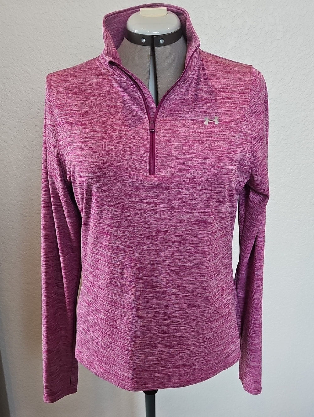 Under Armour Women’s Heathered  Magenta Quarter-Zip Pullover